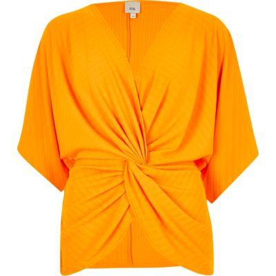 River Island Womens Twist Front Short Sleeve Top
