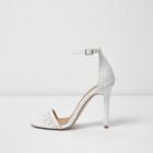 River Island Womens White Lace Barely There Sandals