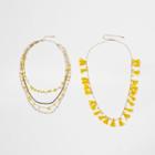 River Island Womens Tassel Bead Multilayer Necklace Set