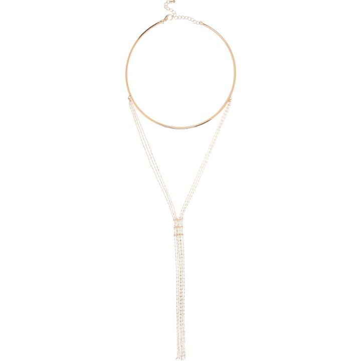 River Island Womens Gold Tone Dangly Torque Necklace