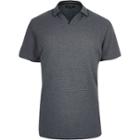 River Island Mensblue Stripe Open Collar Polo Shirt