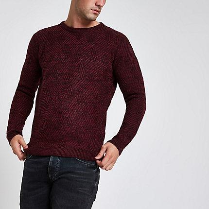 Mens Bellfield Textured Crew Neck Sweater