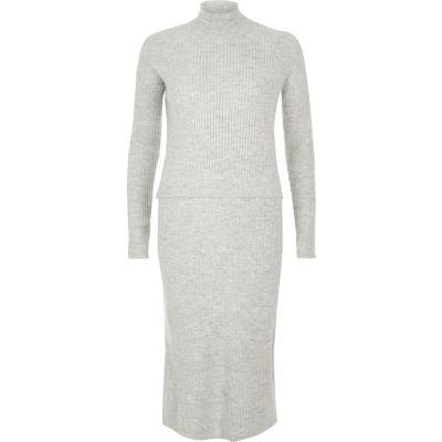 River Island Womens Ribbed Knit Sweater Dress