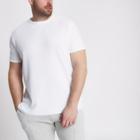 River Island Mens Big And Tall White Waffle Crew Neck T-shirt
