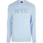 River Island Mens Long Sleeve 'nyc' Applique Sweatshirt