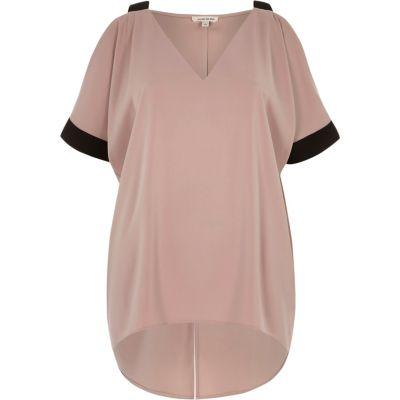 River Island Womens Contrast Cold Shoulder Top