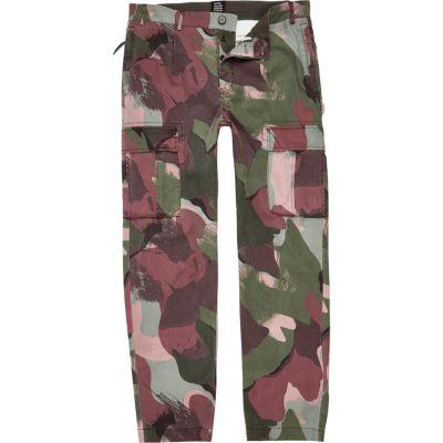 River Island Mens Design Forum Camo Cargo Pants