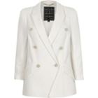 River Island Womens White Faux Pearl Double Breasted Blazer