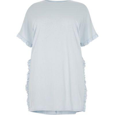 River Island Womens Plus Frill Oversized T-shirt