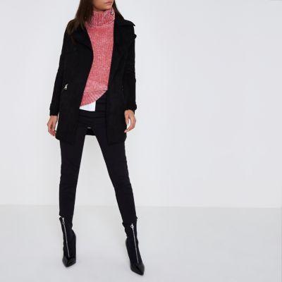 River Island Womens Faux Suede Longline Trench Jacket