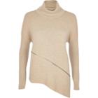 River Island Womens Slouchy Zip Trim Knitted Sweater