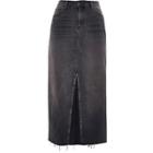 River Island Womens Washed Split Front Denim Pencil Skirt