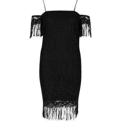 River Island Womens Lace Cold Shoulder Slip Dress