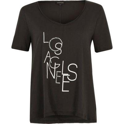 River Island Womens 'los Angeles' Print Scoop Neck T-shirt