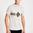 River Island Mens Slim Fit 'loyalty' Print T-shirt