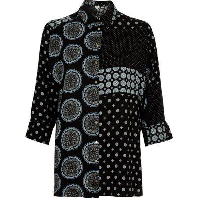 River Island Womens Mixed Tile Long Sleeve Shirt