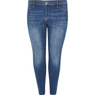 River Island Womens Plus Molly Side Stripe Jeggings