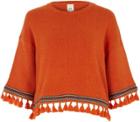 River Island Womens Aztec Tassel Trim Wide Sleeve Jumper