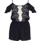 River Island Womens Embroidered Cold Shoulder Beach Romper