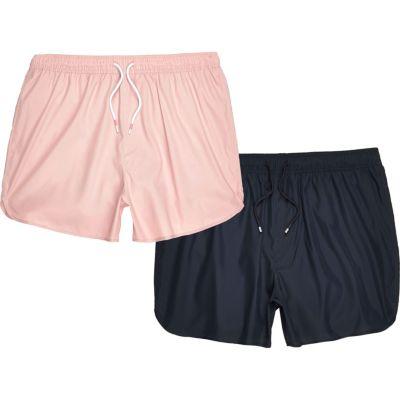 River Island Mens And Pink Swim Trunks Pack