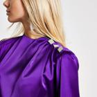River Island Womens Long Ruched Sleeve Diamante Top