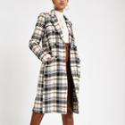 River Island Womens Check Long Sleeve Wool Coat