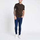 River Island Mens Stripe Crew Neck T-shirt