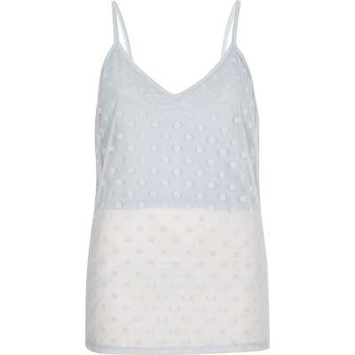 River Island Womens Polka Dot Mesh Cami Top