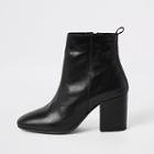 River Island Womens Wide Fit Leather Ankle Boots