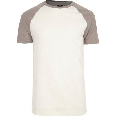 River Island Mens Short Raglan Sleeve Slim Fit T-shirt