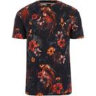 River Island Mens Floral Fish Print Slim Fit T-shirt