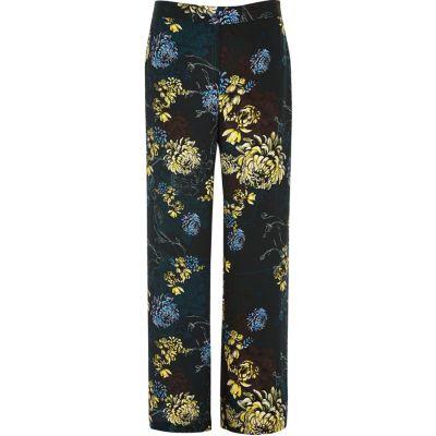 River Island Womens Floral Print Wide Leg Pants