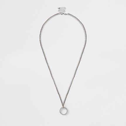 River Island Mens Silver Tone Chunky Chain Ring Necklace