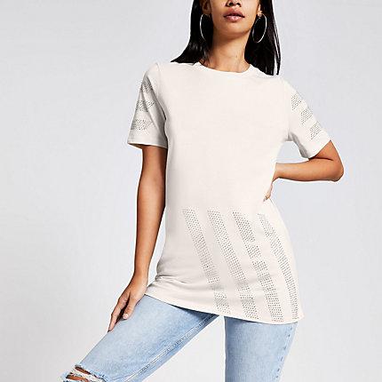 River Island Womens Diamante Detail Tee