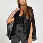 River Island Womens Long Sleeve Sequin Embellished Cape