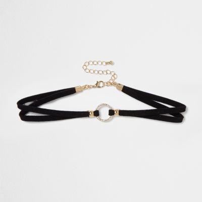 River Island Womens Rhinestone Ring Choker