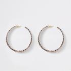 River Island Womens Snake Print Hoop Earrings