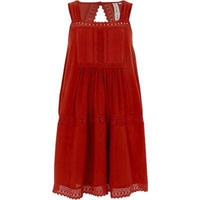 River Island Womens Lace Open Back Swing Dress