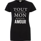 River Island Womens 'tout Mon' Print Fitted T-shirt