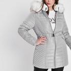 River Island Womens Plus Faux Fur Belted Puffer Jacket