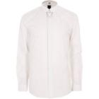 River Island Mens White Jacquard Collar Chain Slim Fit Shirt