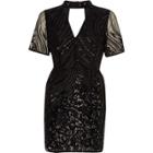 River Island Womens Petite Sequin High Neck Dress