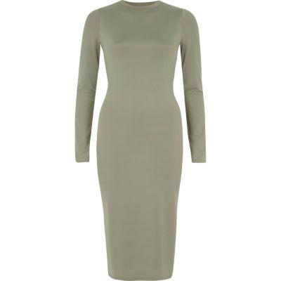 River Island Womens Long Sleeve Bodycon Midi Dress