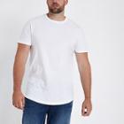 River Island Mens Big And Tall White Curved Hem T-shirt