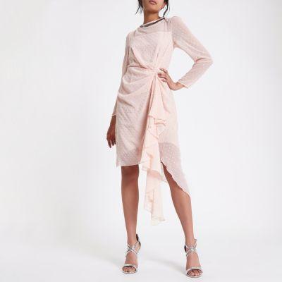 River Island Womens Flocked Spot Embellished Dress