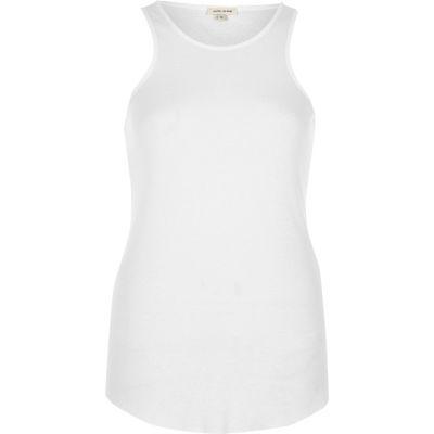 River Island Womens White Racer Back Longlinek