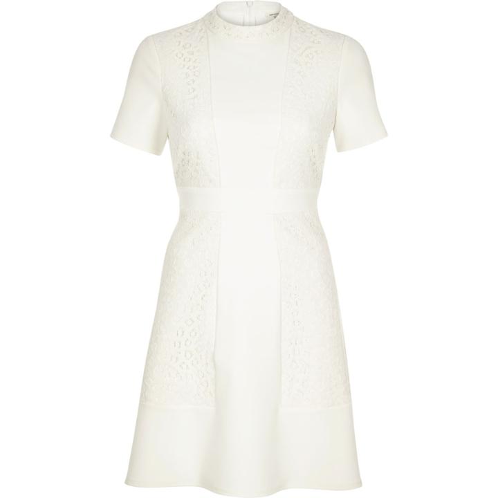River Island Womens Lace Panel Skater Dress