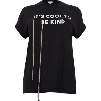 River Island Womens Plus 'cool To Be Kind' Print T-shirt