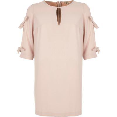 River Island Womens Nude Cut Out Bow Sleeve Swing Dress