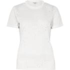 River Island Womens White Strap Neck Holey T-shirt